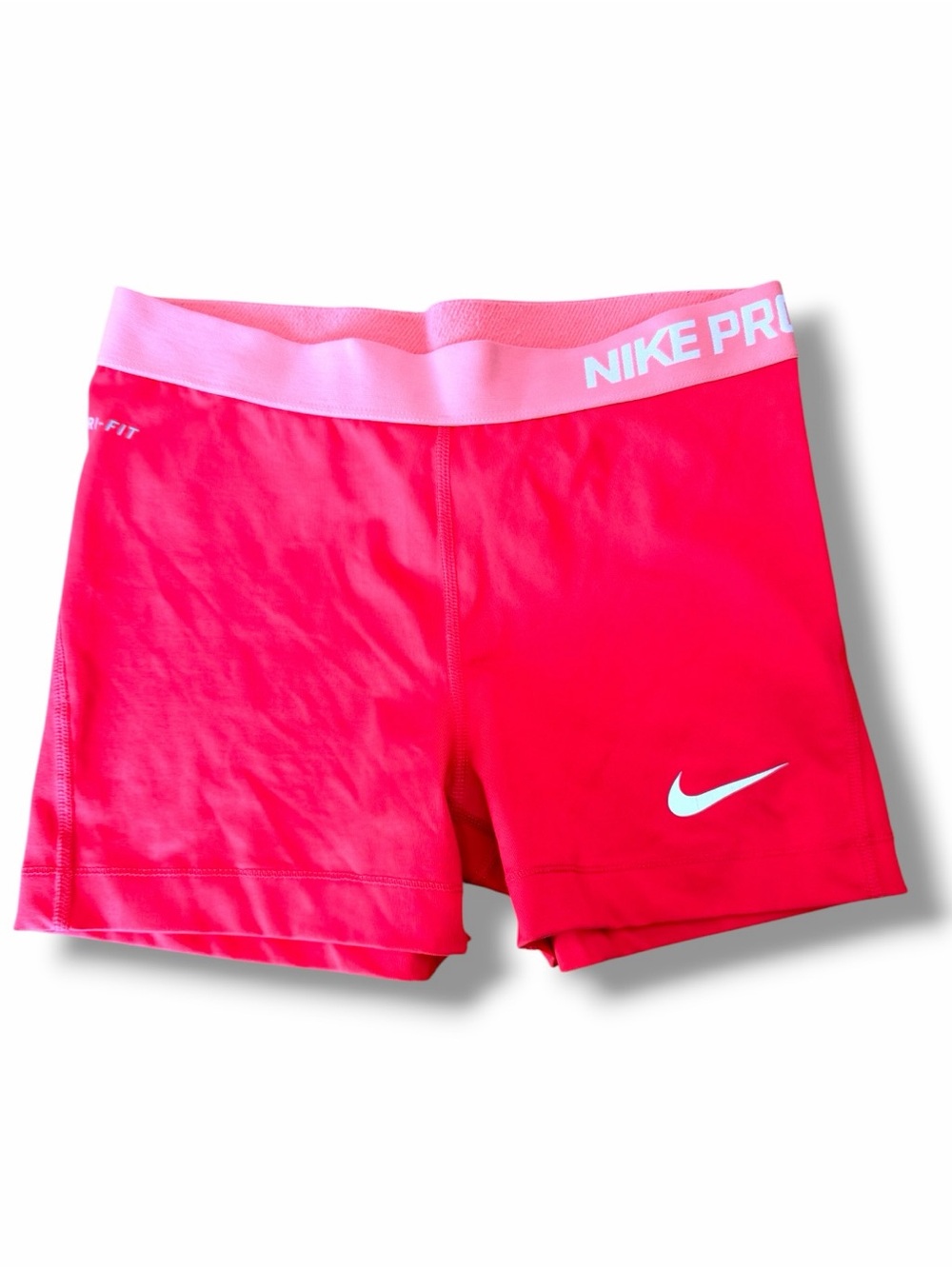 Nike Pro Woman's Compression Shorts Red DriFit Size Medium Volleyball Workout